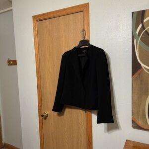 Talbots Size 12 Solid Black One-Button Long Sleeve Blazer - EUC
